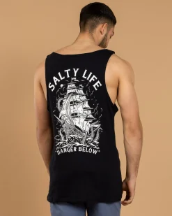 Salty Life Treacherous Sea Singlet Black Outlet