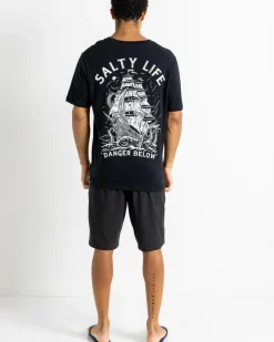 Salty Life Treacherous T-Shirt Black New