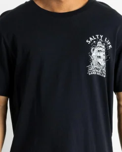 Salty Life Treacherous T-Shirt Black New