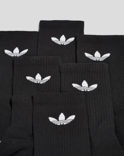 adidas Trefoil Crew Socks 6 Pack Black