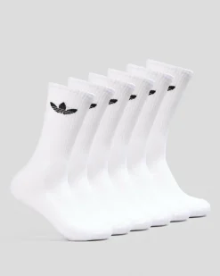adidas Trefoil Crew Socks 6 Pack White Sale