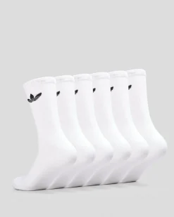 adidas Trefoil Crew Socks 6 Pack White Sale