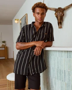 Skylark Trinity Short Sleeve Shirt Black/tan New