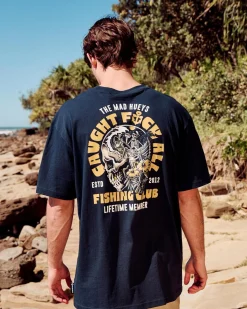 The Mad Hueys Tropic Caught Fk All T-Shirt Navy New
