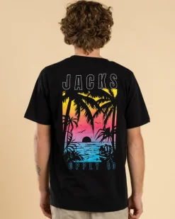 Jacks Tropics T-Shirt Black Discount