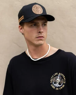 Salty Life Twice Bitten Trucker Cap Black Discount