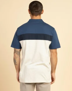 Rip Curl Undertow Panel Polo Shirt Grey Marle/navy Clearance