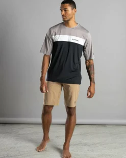 Rip Curl Undertow Short Sleeve Rash Vest Black/ Grey Hot