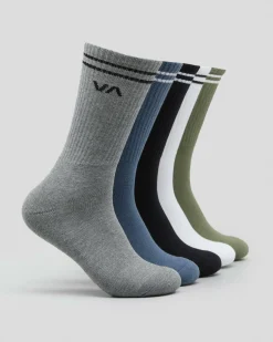 RVCA Union Socks 5 Pack Multi Hot