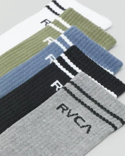 RVCA Union Socks 5 Pack Multi Hot