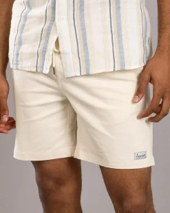 Lucid Urbane Elastic Waist Shorts Off White Discount
