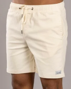 Lucid Urbane Elastic Waist Shorts Off White Discount