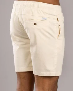 Lucid Urbane Elastic Waist Shorts Off White Discount