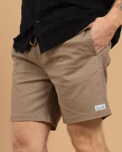 Lucid Urbane Elastic Waist Shorts Sand Sale