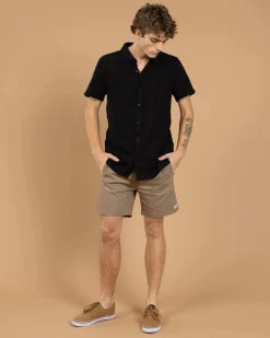 Lucid Urbane Elastic Waist Shorts Sand Sale