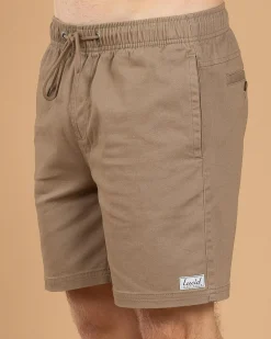 Lucid Urbane Elastic Waist Shorts Sand Sale