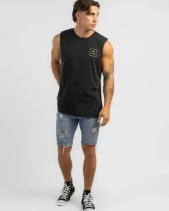 RVCA VA All The Ways Muscle Tank Black Acid Discount