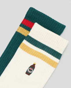 FOOT-IES VB Retro Sneaker Socks 2 Pack Cream/green New