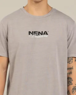 Nena & Pasadena Veered Dual Curved T-Shirt Pigment Paloma Discount