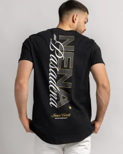 Nena & Pasadena Veered Dual Curved T-Shirt Jet Black Best