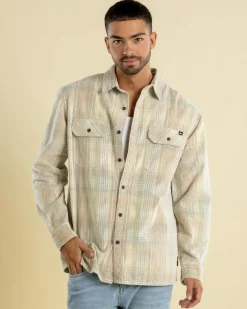 Quiksilver Venture Cord Long Sleeve Shirt Leek Green Clearance