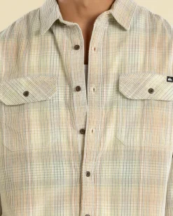 Quiksilver Venture Cord Long Sleeve Shirt Leek Green Clearance
