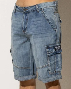 Lucid Viable Denim Walk Shorts Washed Blue Best