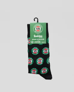 FOOT-IES Victoria Bitter Logos Organic Socks Black Best