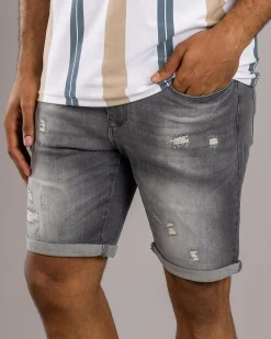 Lucid Vienna Denim Walk Shorts Grey Outlet
