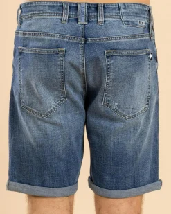 Lucid Vienna Denim Walk Shorts Mid Blue Online