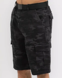 Dexter Vinicate Cargo Shorts Black Camo New