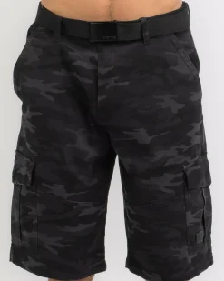 Dexter Vinicate Cargo Shorts Black Camo New