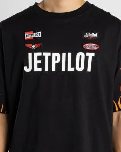 Jetpilot Vintage Flames T-Shirt Black Clearance