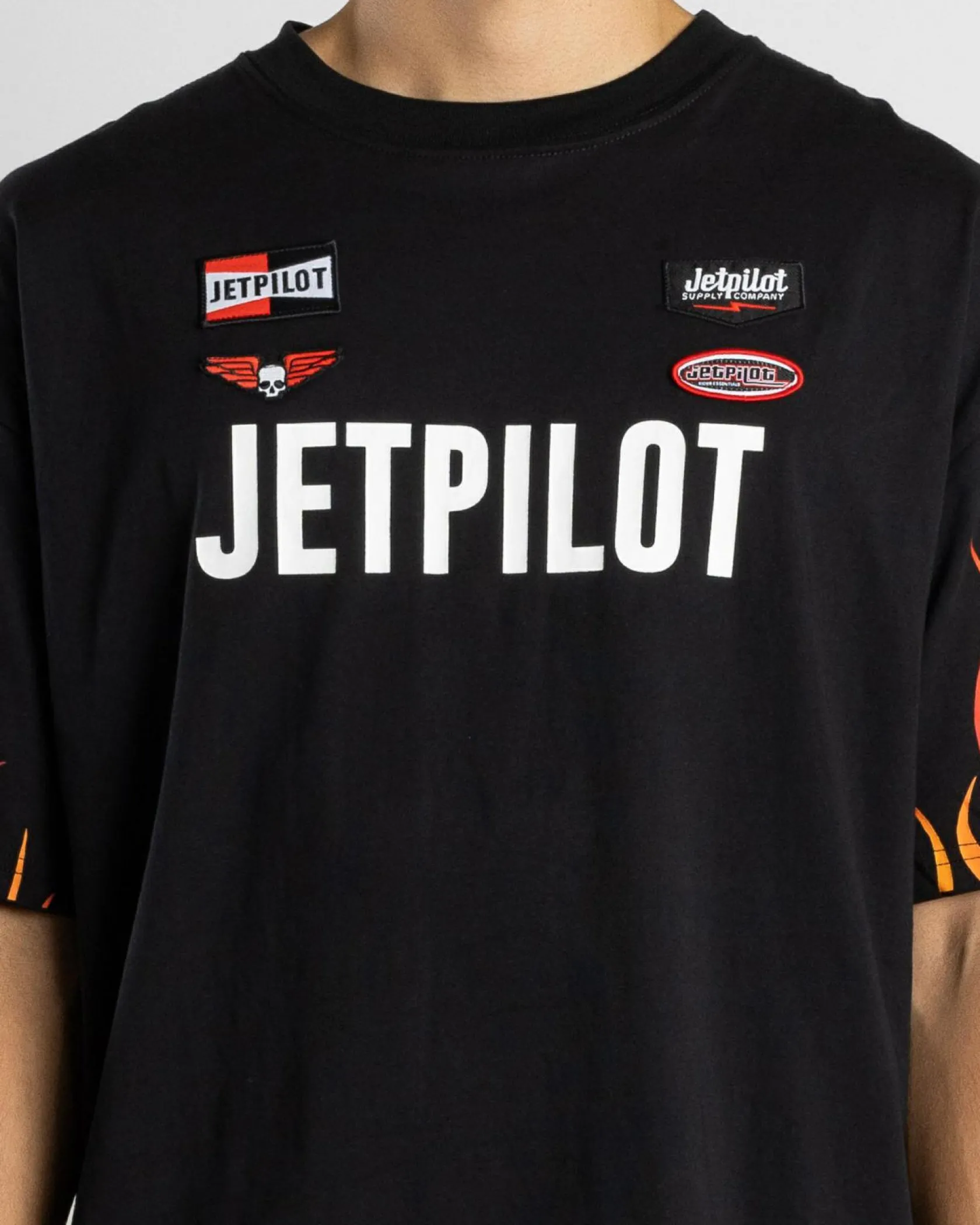 Jetpilot Vintage Flames T-Shirt Black Clearance
