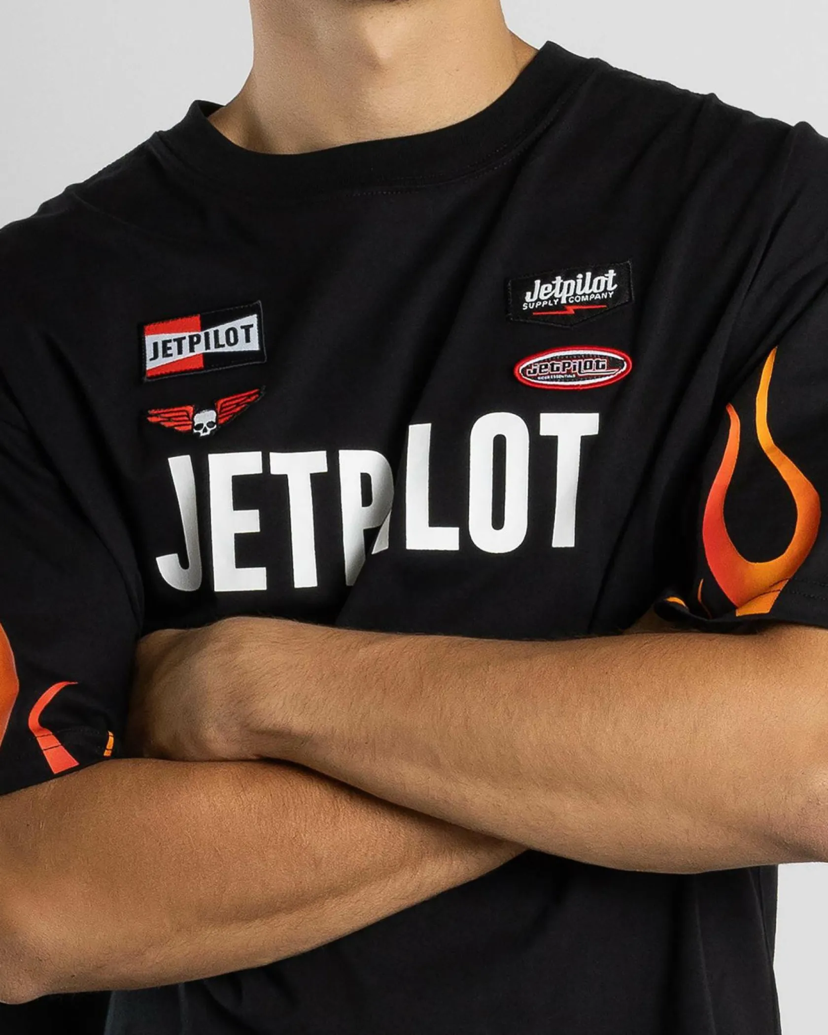 Jetpilot Vintage Flames T-Shirt Black Clearance