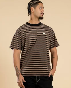 Rhythm Vintage Stripe T-Shirt Latte Hot