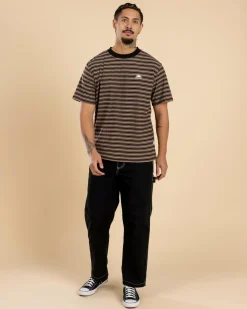 Rhythm Vintage Stripe T-Shirt Latte Hot