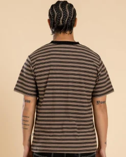Rhythm Vintage Stripe T-Shirt Latte Hot