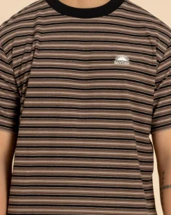 Rhythm Vintage Stripe T-Shirt Latte Hot