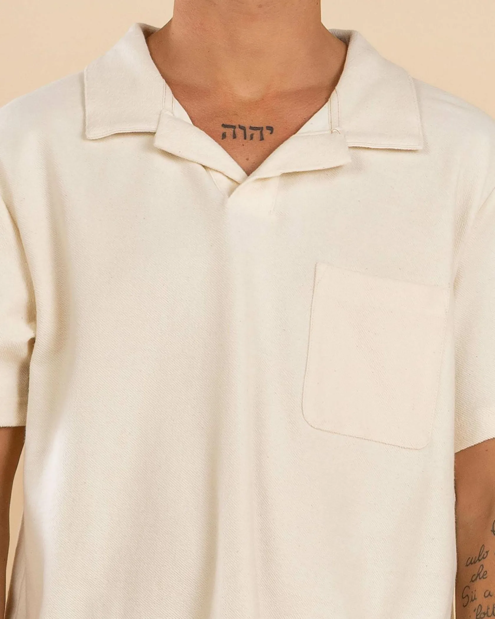 Rhythm Vintage Terry Polo Shirt Natural Clearance