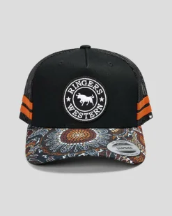 Ringers Western Walkabout Warrior Trucker Cap Black Clearance