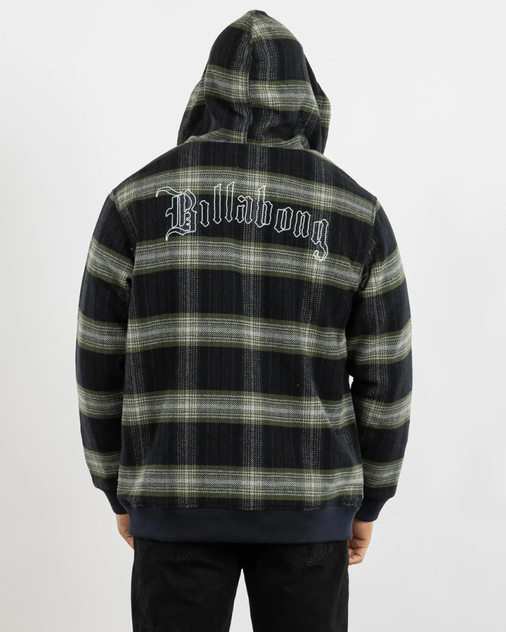 Billabong Warped Zip Thru Hooded Jacket Washed Black