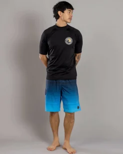 Jacks Waves Short Sleeve Rash Vest Black