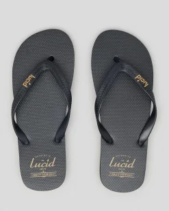 Lucid Wedge Thongs Black/tan/black Outlet