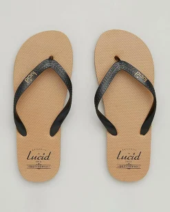 Lucid Wedge Thongs Tan/black/tan