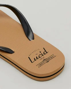 Lucid Wedge Thongs Tan/black/tan