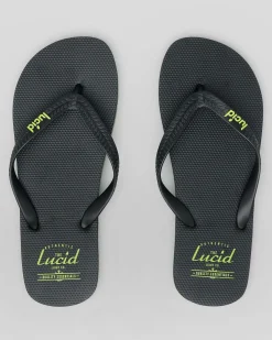 Lucid Wedge Thongs Black/lime Best
