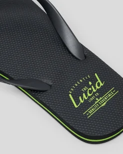Lucid Wedge Thongs Black/lime Best