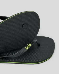 Lucid Wedge Thongs Black/lime Best