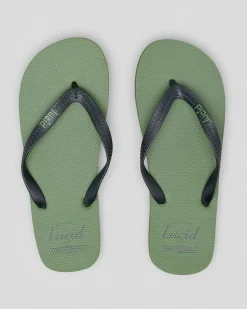 Lucid Wedge Thongs Olive/black/olive Hot